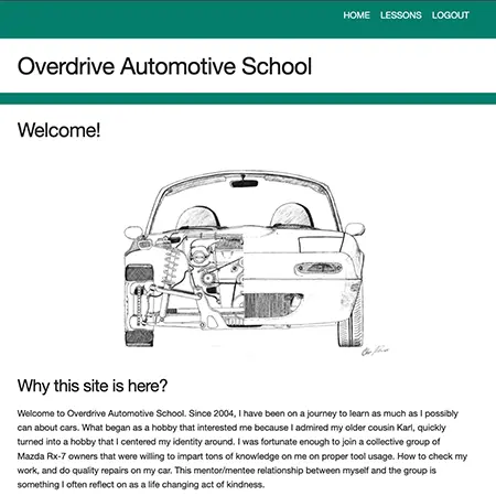 Primary screenshot of the Overdriveproject.